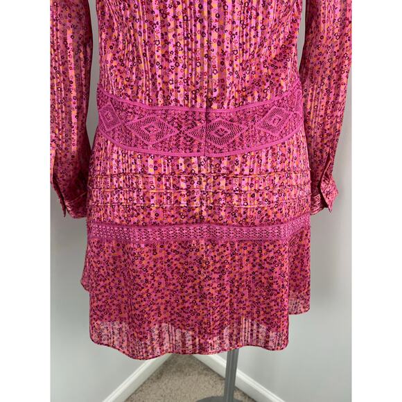 Derek Lam 10 Crosby Metallic and Lace Mini Shift Dress 0 - Picture 5 of 8